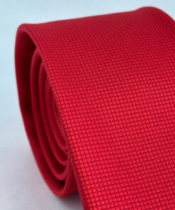 Alternative view of Gravata Slim Vermelha Trabalhada