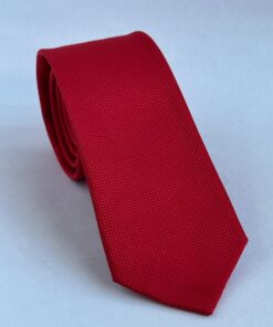 Gravata Slim Vermelha Trabalhada