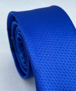 Alternative view of Gravata Slim Azul Marinho Trabalhada