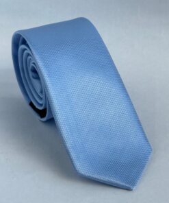 Gravata Slim Azul Bebê Trabalhada