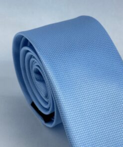 Alternative view of Gravata Slim Azul Bebê Trabalhada