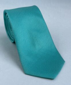 Gravata Slim Azul Tiffany Trabalhada