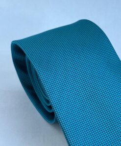 Alternative view of Gravata Slim Azul Teal Trabalhada