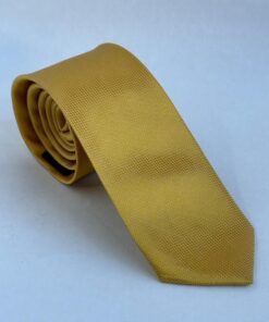 Gravata Slim Dourada Trabalhada