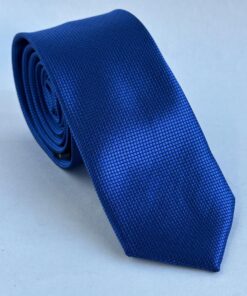 Gravata Slim Azul Royal Trabalhada