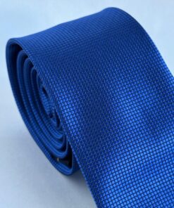 Alternative view of Gravata Slim Azul Royal Trabalhada