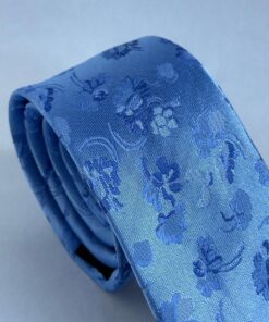Alternative view of Gravata Slim Premium Floral Azul Celeste