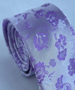 Alternative view of Gravata Slim Premium Floral Lilás