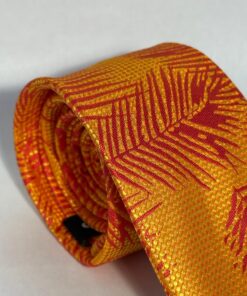 Alternative view of Gravata Slim Premium Dourada com Vermelho