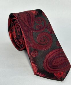 Gravata Slim Premium Preta Cachemir