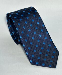 Gravata Slim Premium Azul Marinho Diamante