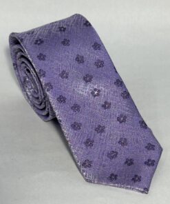 Gravata Slim Premium Lilás com Flores