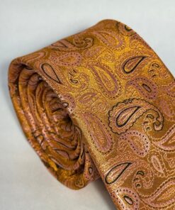 Alternative view of Gravata Slim premium Laranja Cachemir