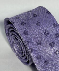 Alternative view of Gravata Slim Premium Lilás com Flores