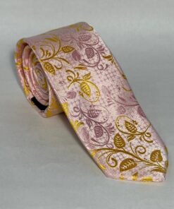 Gravata Slim Premium Rosa Detalhada