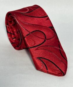 Gravata Slim Premium Vermelha Com Detalhes