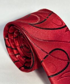 Alternative view of Gravata Slim Premium Vermelha Com Detalhes