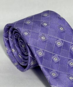 Alternative view of Gravata Slim Premium Lilás Quadriculada