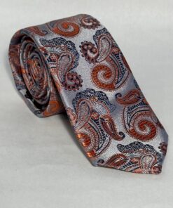 Gravata Slim Premium Cinza Cachemir