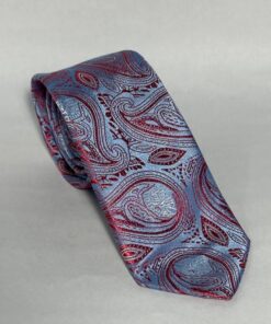 Gravata Slim Premium Azul Cachemir