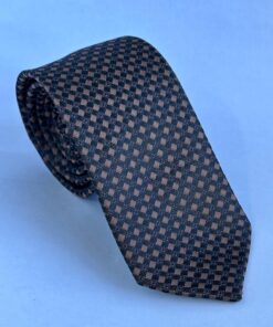 Gravata Slim Marrom Quadriculada