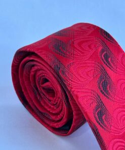 Alternative view of Gravata Slim Premium Vermelha detalhe preto