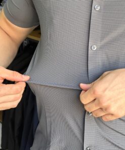 Alternative view of Camisa Social Manga Curta Tecnológica Grafite