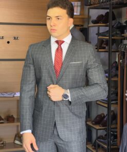 Alternative view of Microfibra Premium Príncipe de Gales Chumbo