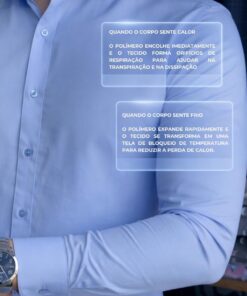 Alternative view of Camisa Social Premium Tecnológica Azul