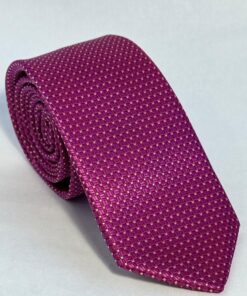 Gravata Slim premium de Luxo Cereja Pontilhada