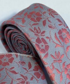 Alternative view of Gravata Slim Premium de Luxo Cinza Floral