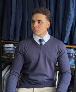 Suéter Masculino Azul Marinho Gola V