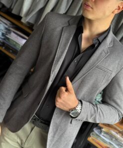 Alternative view of Blazer Grafite Masculino de Malha