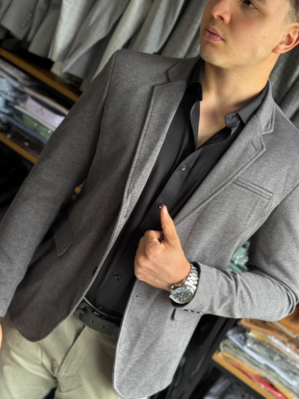 Blazer Grafite Masculino de Malha - Imagem 2