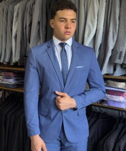 Coatume Poliviscose Premium de Luxo Azul Serenity
