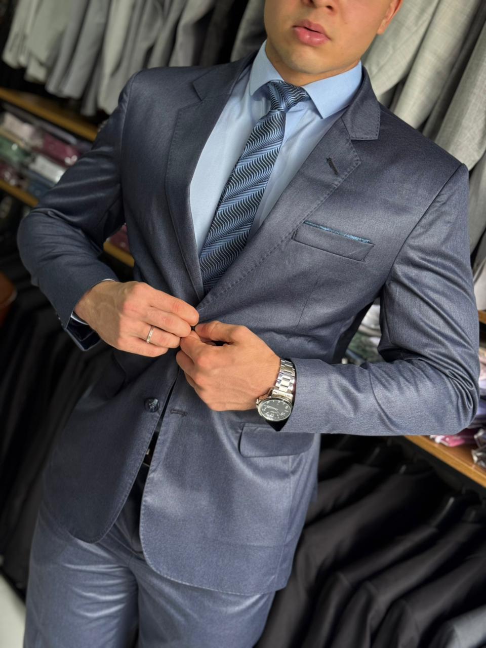 Costume Fio Indiano Azul Acetinado - Imagem 2